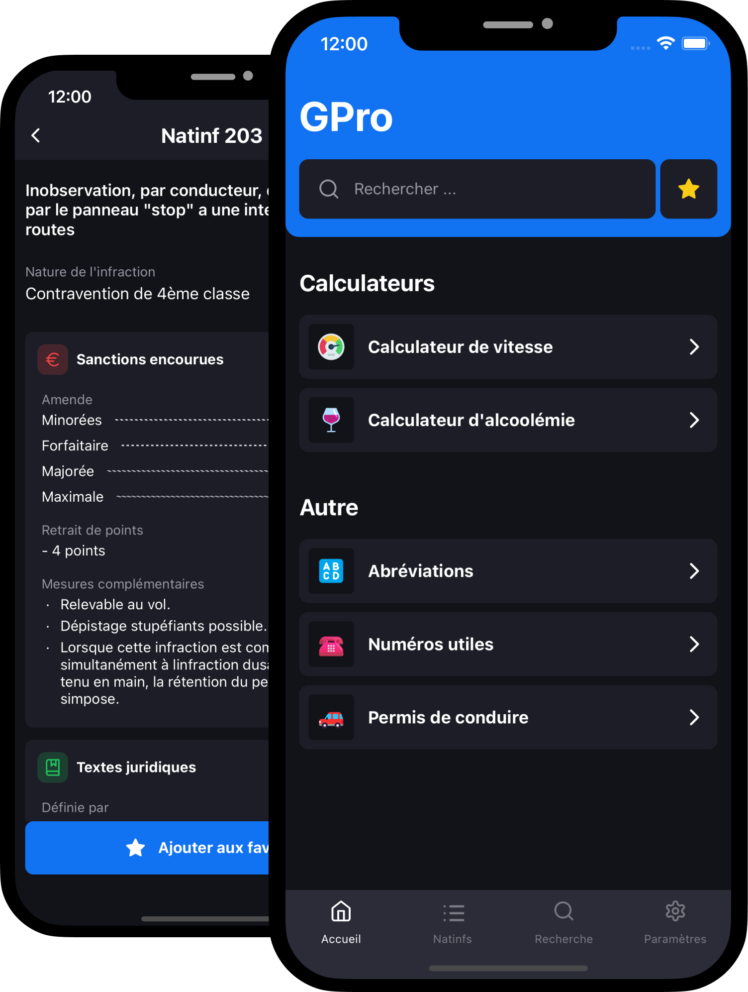 Capture d'écran de l'application